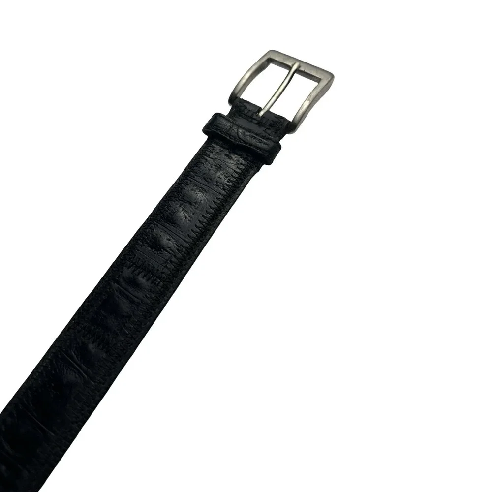 Bespoke Black Genuine Crocodile USA Made Mens Dress Belt Size 36 NWOT